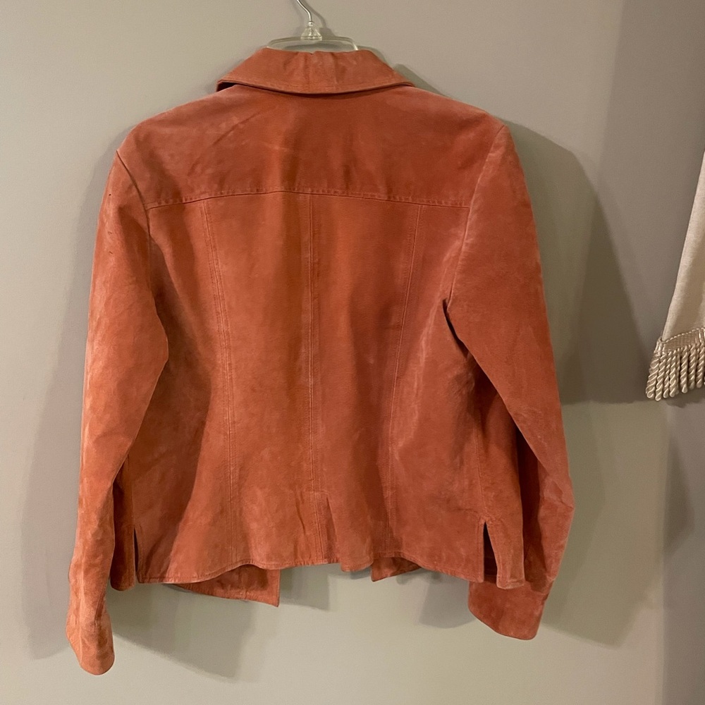 Salmon colored suede/leather jacket